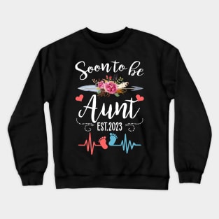 Soon To Be Mommy Est 2023 Floral Crewneck Sweatshirt